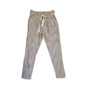 Free People Light at Sunrise Rust Brown Striped Boho Lounge Crop Pants, Size 0
